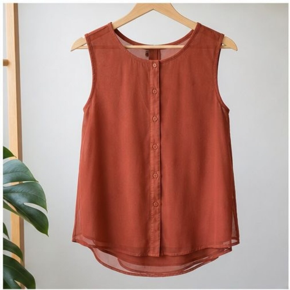 Rust Puff Sleeve Top